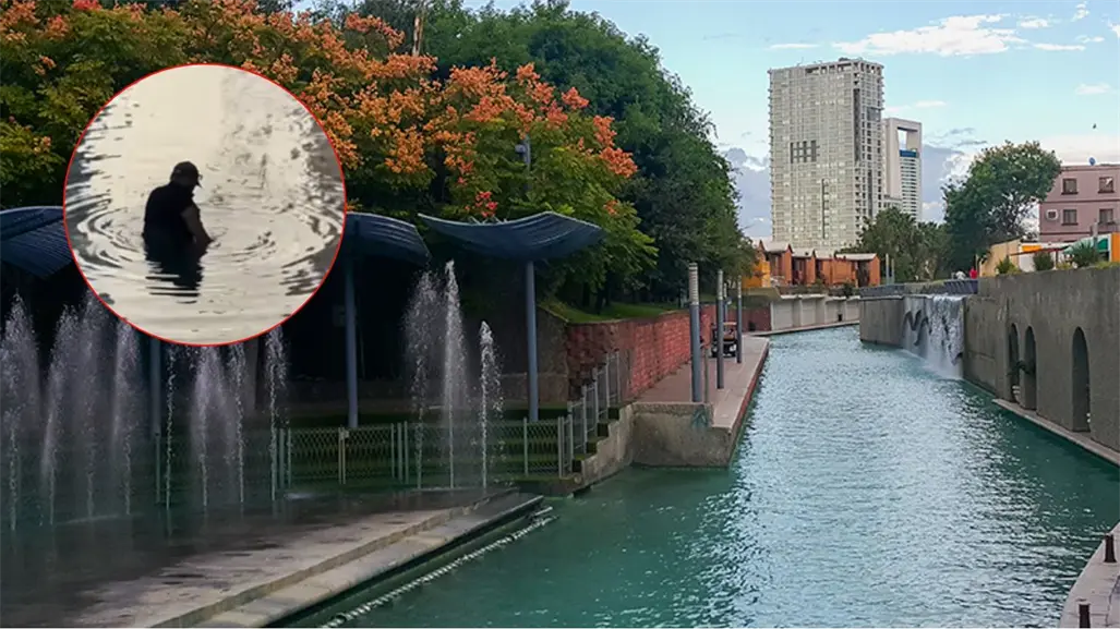 ¿Robaba blocks o buscaba monedas? Captan a hombre dentro del canal Paseo Santa Lucía