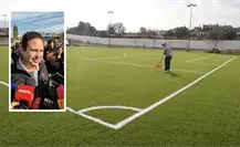 Javier Díaz entrega cancha de fútbol en la Espinoza Mireles con inversión privada de 3.5 mdp Javier Díaz entrega cancha de fútbol en la Espinoza Mireles con inversión privada de 3.5 mdp