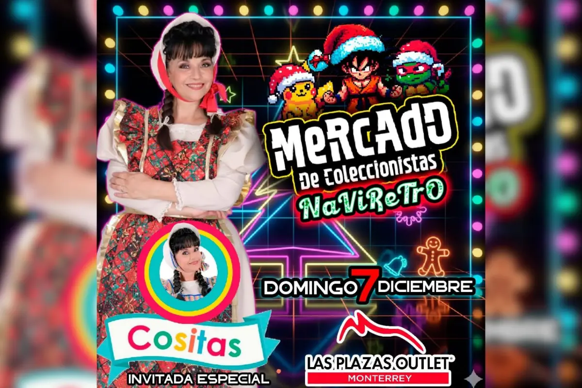 Este fin de semana, el encantador personaje de televisión Cositas compartirá su magia en un mercado navideño en Monterrey. Foto: Facebook Plazas Outlet Monterrey