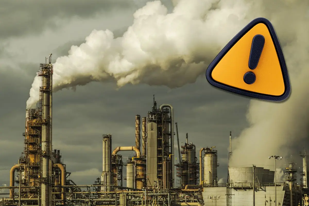 Misión de humo representando la alerta de medición de calidad del aire en Coahuila / Foto: Composición de Canva