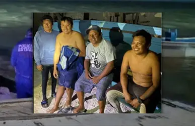 Rescatan a cuatro pescadores varados frente a las costas de Chicxulub Puerto, Yucatán
