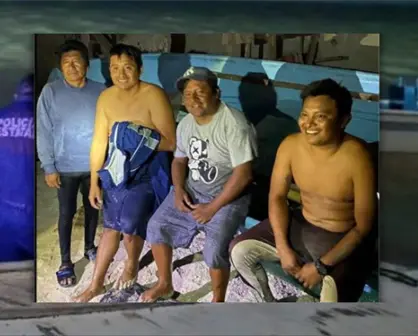 Rescatan a cuatro pescadores varados frente a las costas de Chicxulub Puerto, Yucatán