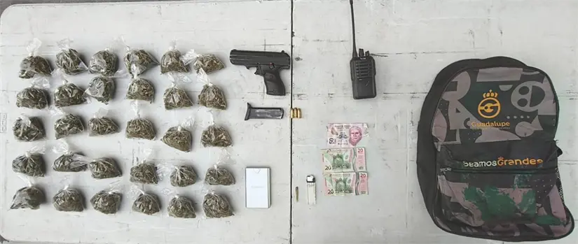 Artículos decomisados por las autoridades Foto: Fuerza Civil