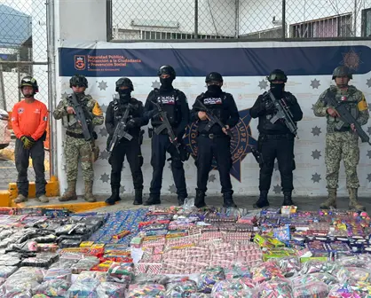 Decomisan más de una tonelada de pirotecnia en Guadalupe tras operativos simultáneos
