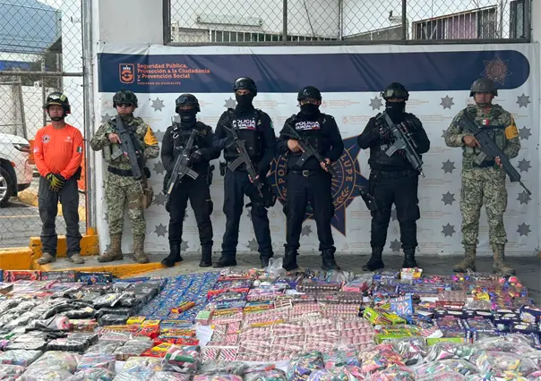 Decomisan más de una tonelada de pirotecnia en Guadalupe tras operativos simultáneos