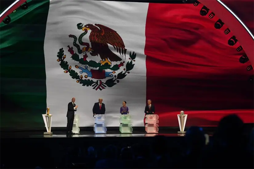 Gianni Infantino y mandatarios de América del Norte en ceremonia. Foto: Presidencia de la República