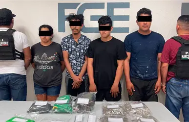 Detienen a 4 personas por narcomenudeo en Puerto Morelos, Quintana Roo: los relacionan con grupo criminal