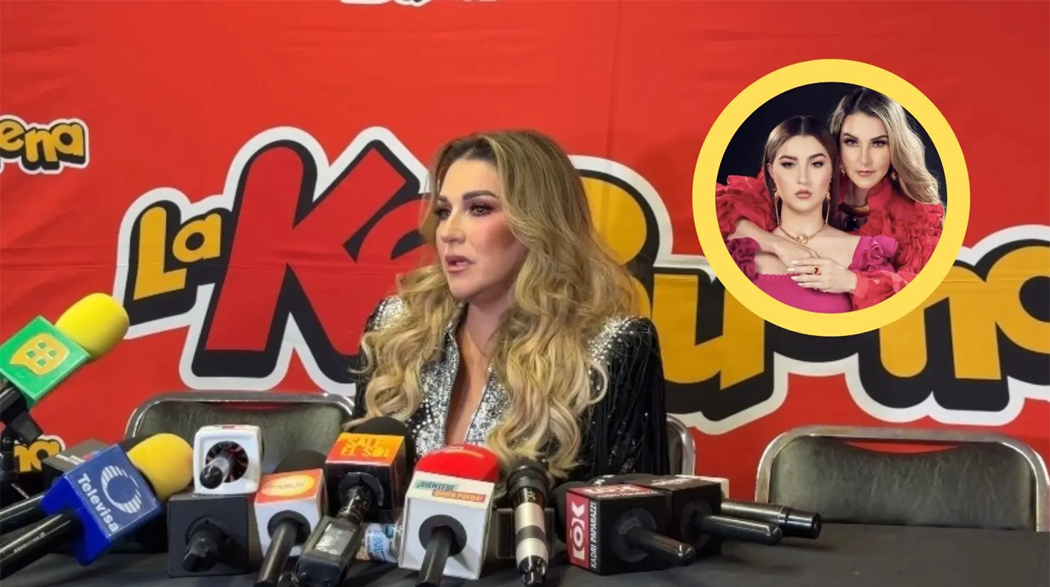 Alicia Villarreal ante los medios de comunicación habló esta noche de lo que su hija Melenie dijo sobre su relación con Cibad Hernández. Foto. Cortesía.