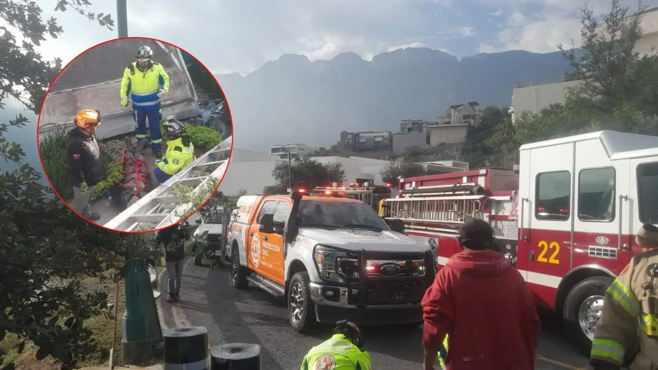 Incidente laboral en la colonia San Agustín Campestre, en el municipio de San Pedro Garza García Foto: PCNL