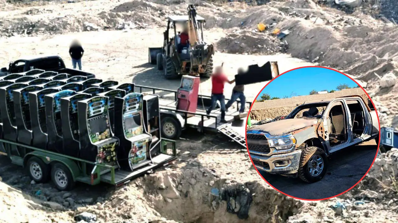 Personal operativo descargó máquinas tragamonedas aseguradas bajo supervisión federal, como parte del Programa Destino de Bienes y Objetos del Delito. Foto: Fiscalía General de la República