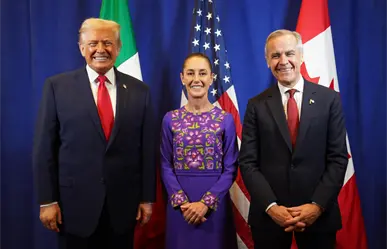 Claudia Sheinbaum, Trump y Carney sostienen encuentro privado previo al sorteo del Mundial 2026