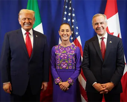 Claudia Sheinbaum, Trump y Carney sostienen encuentro privado previo al sorteo del Mundial 2026