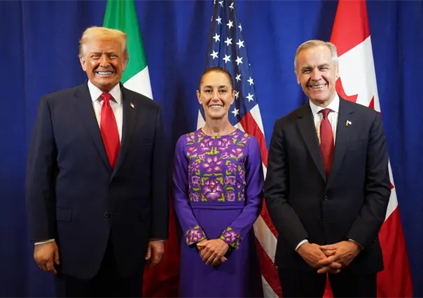 Claudia Sheinbaum, Trump y Carney sostienen encuentro privado previo al sorteo del Mundial 2026