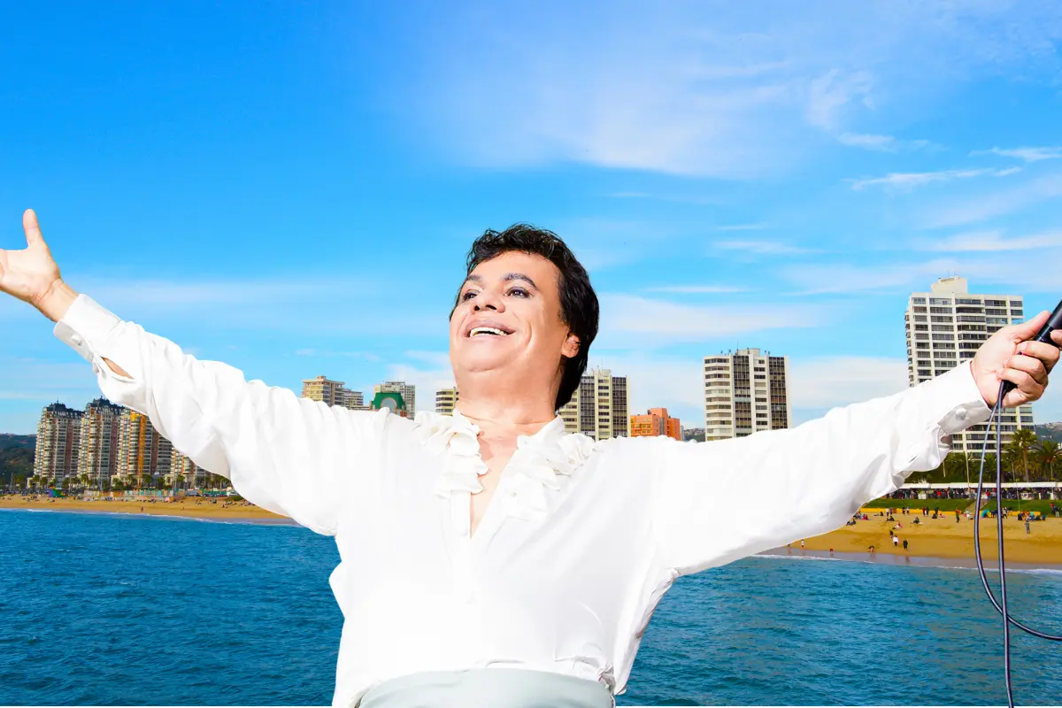 Juan Gabriel debutó en Viña del Mar en 1996 con un show de 2 horas y media que rompió récords de audiencia y consolidó su leyenda en el festival (Foto: IG @soyjuangabriel / Canva)