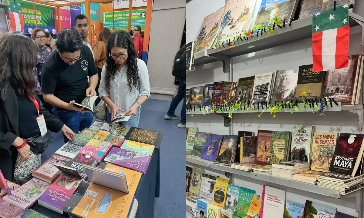 Stand de Kóokay Ediciones en la Feria Internacional del Libro de Guadalajara 2025 Foto: Alexis Lara/Canva