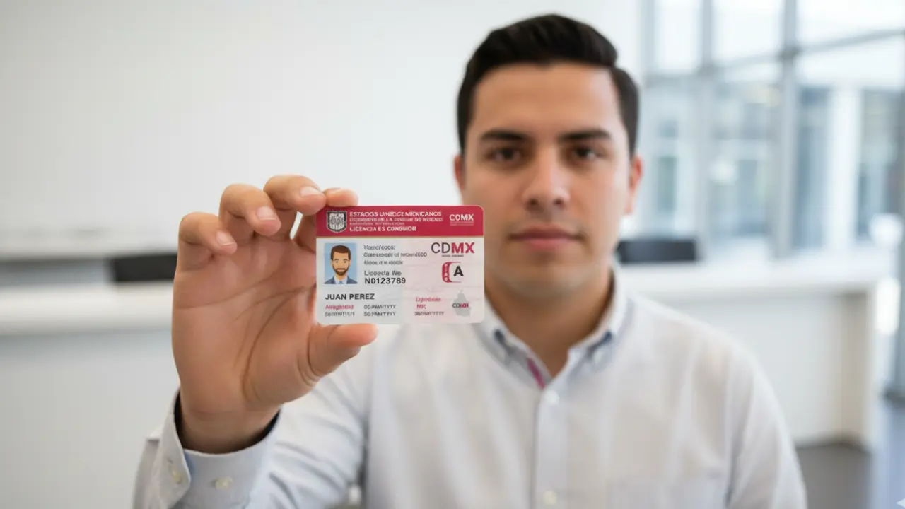 Persona sosteniendo una licencia de conducir permanente en CDMX | Gemini IA
