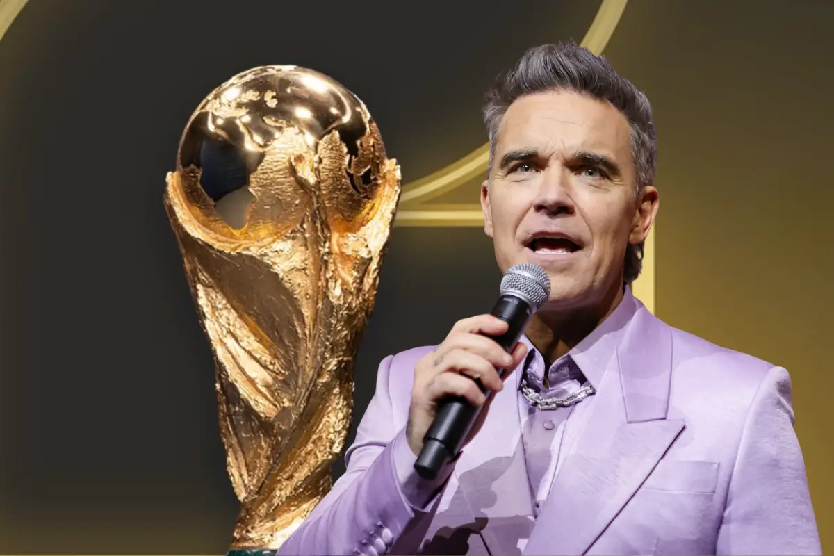 Robbie Williams, acompañado de Nicole Scherzinger, abrió el evento de la FIFA rumbo al Mundial 2026 (Foto: IG @fifa / Canva)