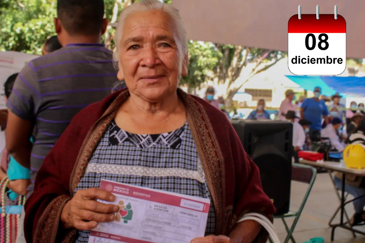 Pensión Bienestar: ¿Qué adultos mayores se registran hoy 8 de diciembre de 2025? Foto: Gobierno de México | caledario.website | Canva