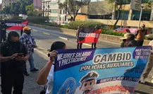 VIDEO | Policías auxiliares del Edomex protestan en CDMX: exigen mejores salarios y prestaciones