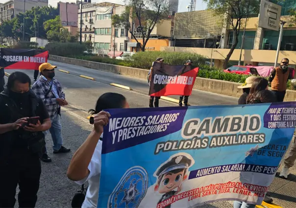 VIDEO | Policías auxiliares del Edomex protestan en CDMX: exigen mejores salarios y prestaciones