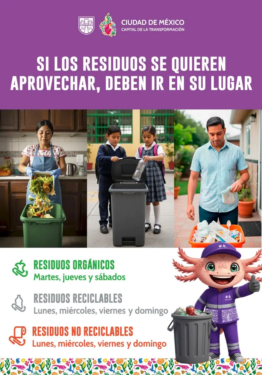 imagen recuadro La CDMX implementa la cultura de separación para cuidar nuestro entorno todos los días. Foto: X @GobCDMX