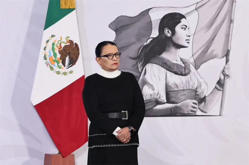 Rosa Icela Rodríguez en conferencia de prensa del 5 de diciembre. Foto: X (@rosaicela_)