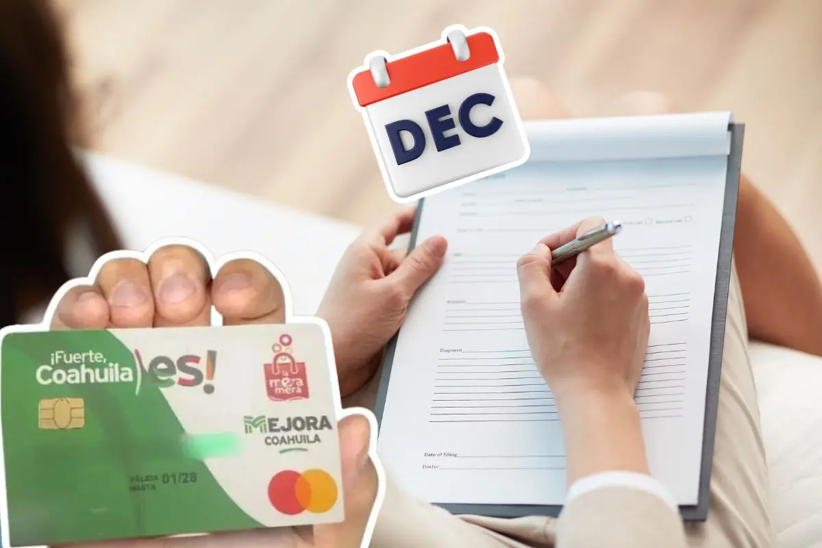 Mujer tomando datos ilustra proceso de registro a la tarjeta La Mera Mera en Coahuila / Foto: Mejora Coahuila | Canva