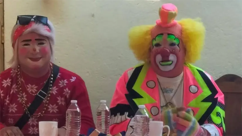 Payasos durante la presentación de los detalles para el festejo del Día del Payaso en Toluca.  Foto: Facebook @Sin Censura Estado de México