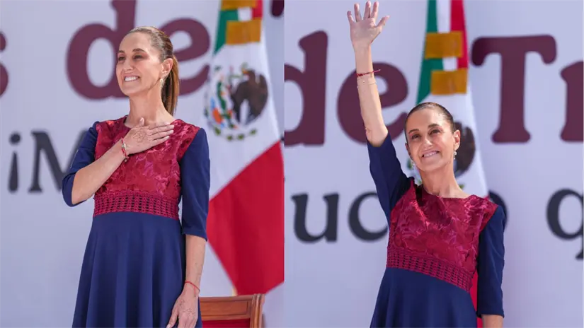 imagen recuadro Claudia Sheinbaum en el evento de la 4T, FOTO: Laura ávila