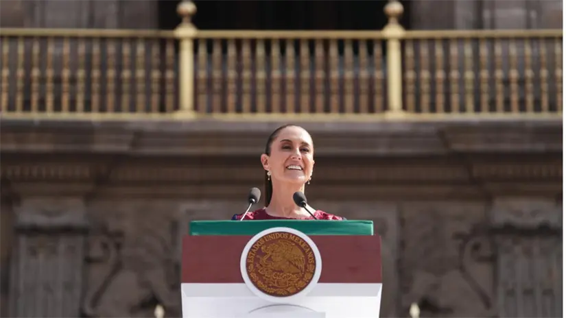 imagen recuadro Claudia Sheinbaum en el Zócalo, FOTO: Laura Ávila