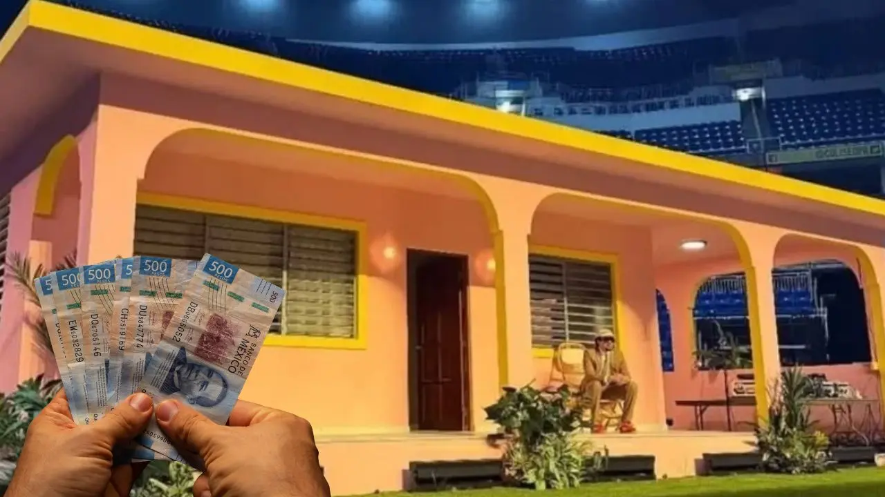 Bad Bunny en el escenario alternativo La Casita, pesos mexicanos   Foto: X (@csancheznieto) | Canva