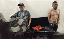 Robo en Umán: policía municipal recupera pantalla y bocinas y captura a dos presuntos ladrones Robo en Umán: policía municipal recupera pantalla y bocinas y captura a dos presuntos ladrones