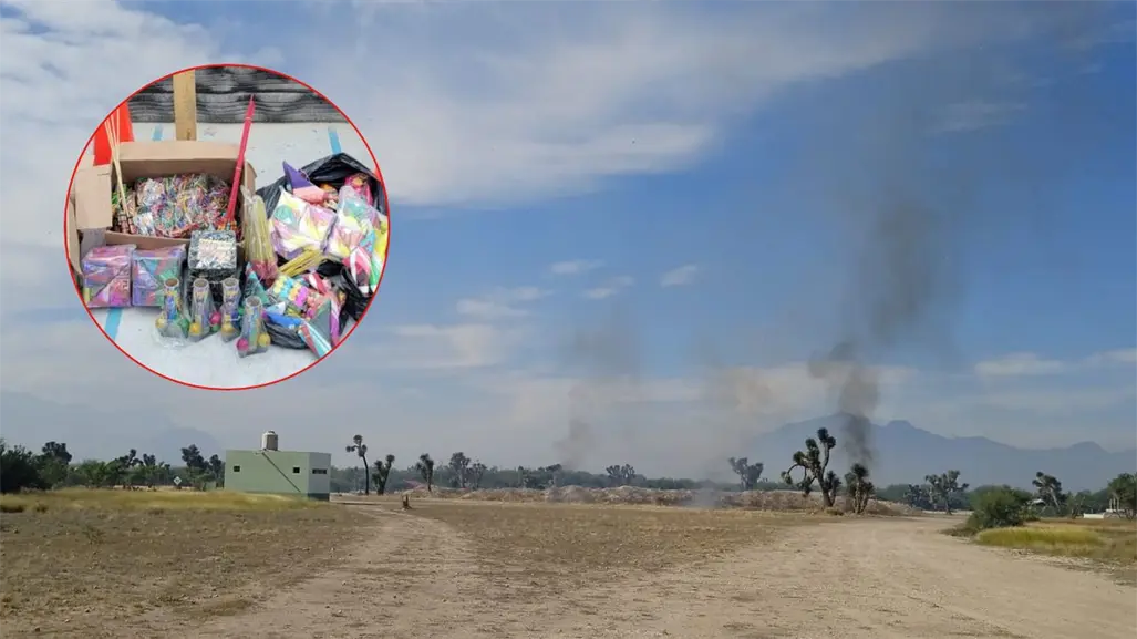 Destruyen 250 kilos de pirotecnia ilegal asegurada en Apodaca