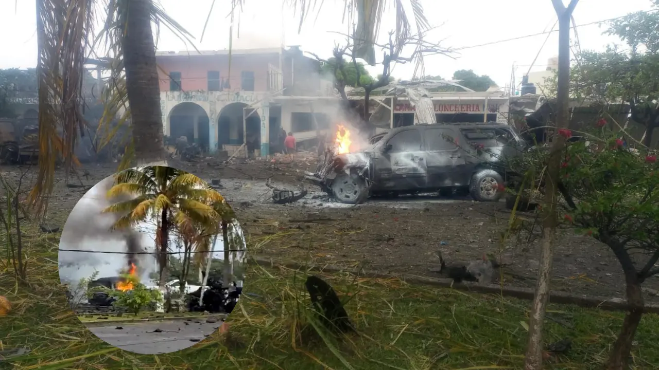 Coche bomba en Coahuayana deja 2 muertos y 7 heridos, FOTO: | X - @Tipitapas |