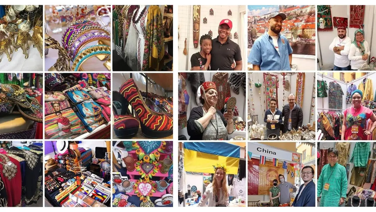 Expositores de países participantes en la Feria del Mundo en CDMX. Foto: Facebook (Feria del Mundo ) | Canva