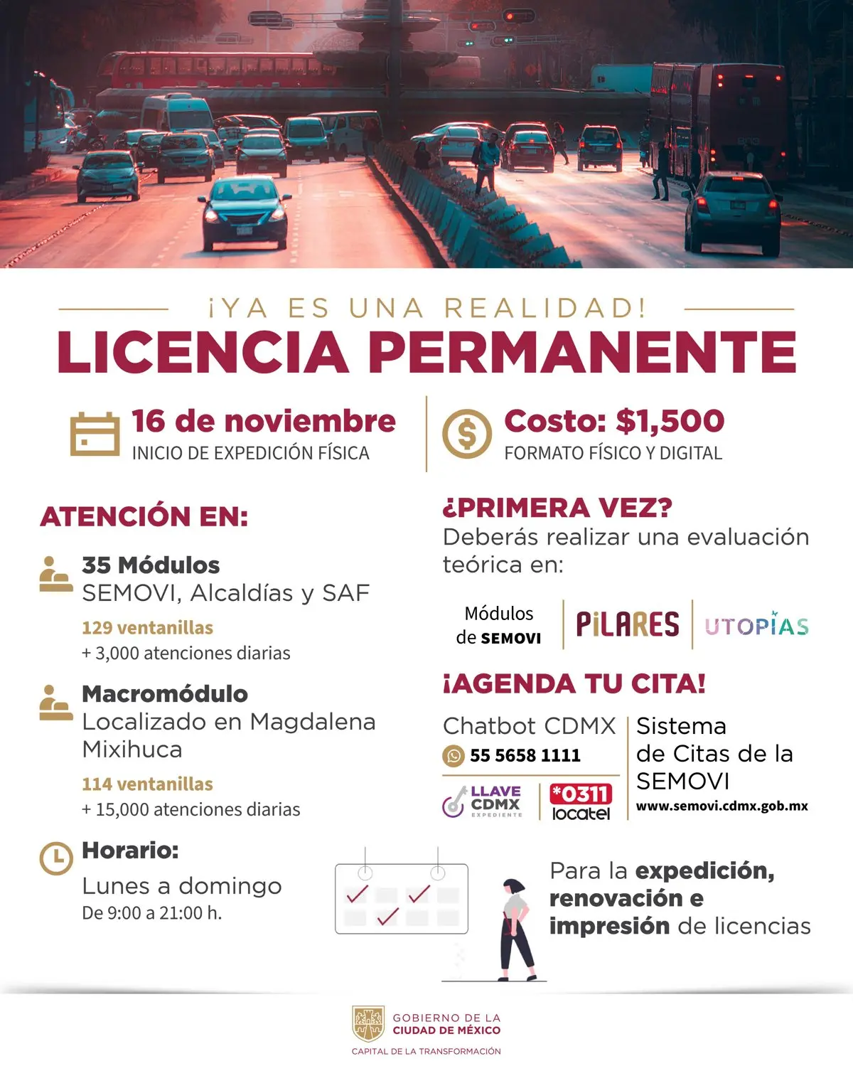 Requisitos para la licencia permanente en la CDMX. Foto: X @GobCDMX