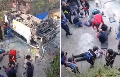 Vuelca combi en Edomex; varios pasajeros resultan heridos y reciben atención médica