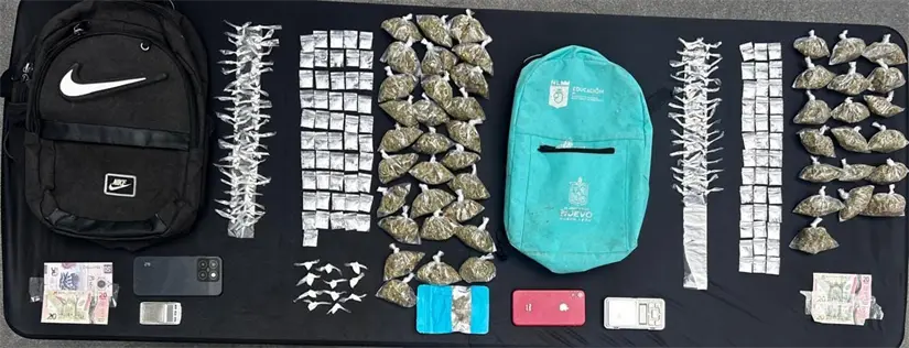 imagen recuadro Lo decomisado por las autoridades Foto: Policía de Apodaca