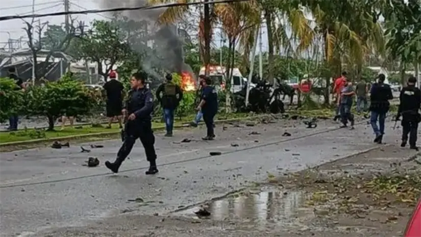 Operativo de seguridad después del ataque en Cahuayana Michoacán |FOTO:  X - Jesús Rubén Peña |