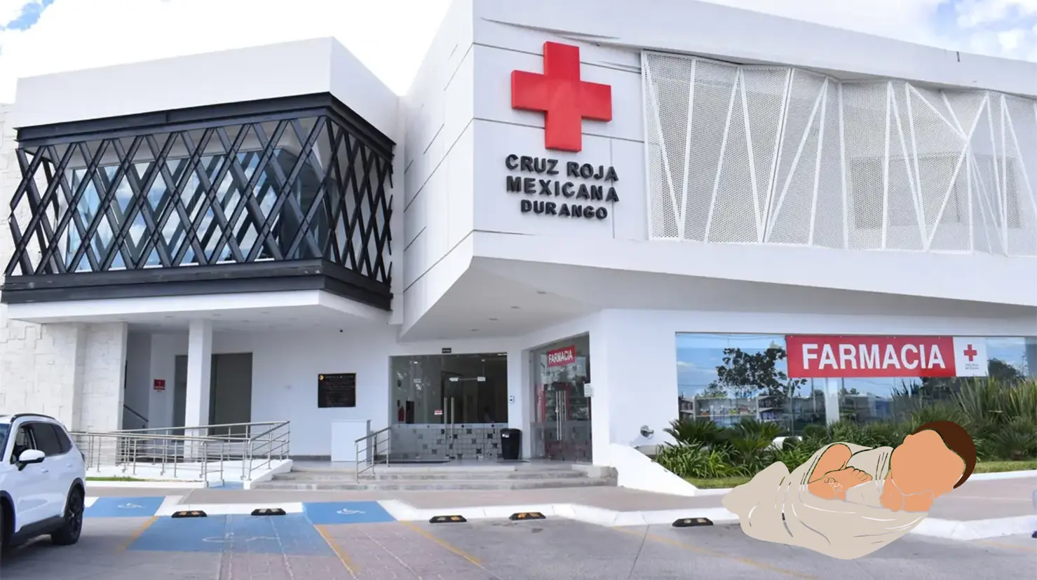 Detectan afuera del estacionamiento de la Cruz Roja a un bebé. Foto: Cruz Roja.