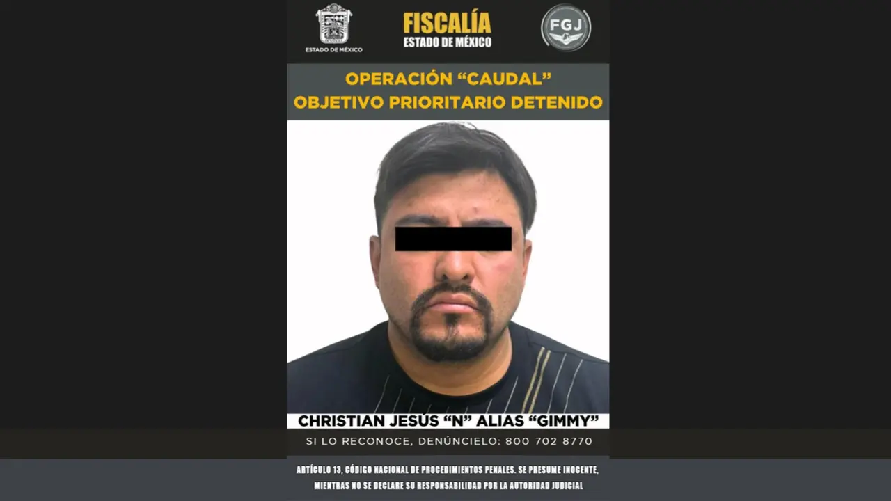 Regidor del Edomex detenido durante operación Caudal por su presunta participación en delitos.  Foto: FGJEM