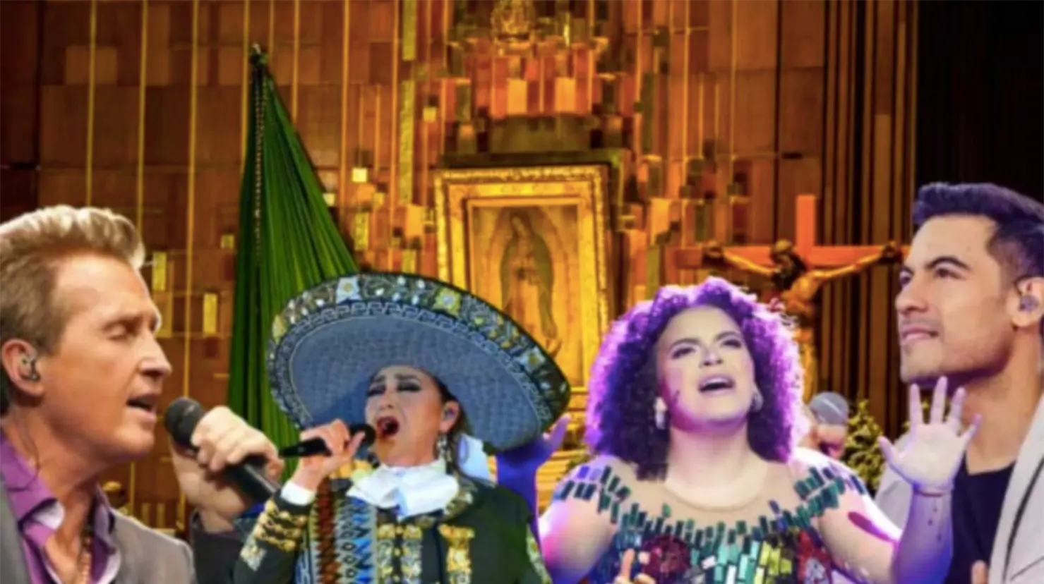 Artistas como Emmanuel, Aída Cuevas, Lucero Mijares o Carlos Rivera, año con año le han llevado Mañanitas a la virgen de Guadalupe. Foto. Canva.