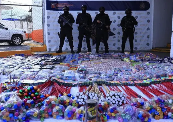 Guadalupe asegura más de una tonelada de pirotecnia tras operativo