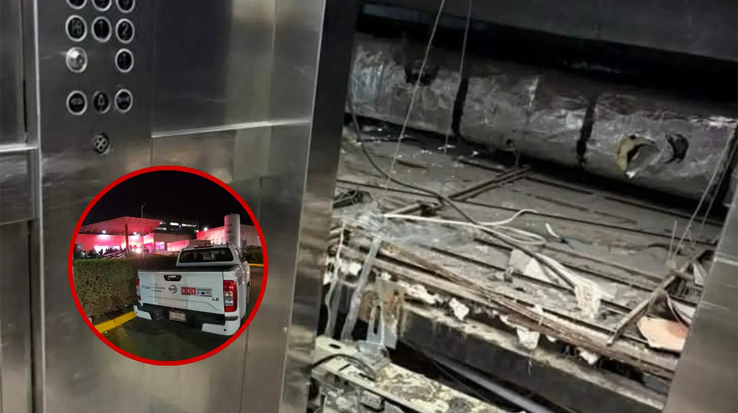 Trabajadores del IMSS resultan lesionados al usar elevador del Hospital Regional del IMSS en Durango. Foto: Especial.