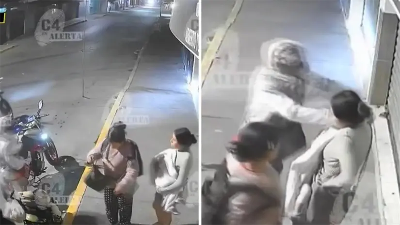 imagen recuadro Cámaras de seguridad capturan el momento de un violento asalto a una mujer y sus familiares en Ecatepec, Estado de México. Foto: Captura de pantalla | X @telediario