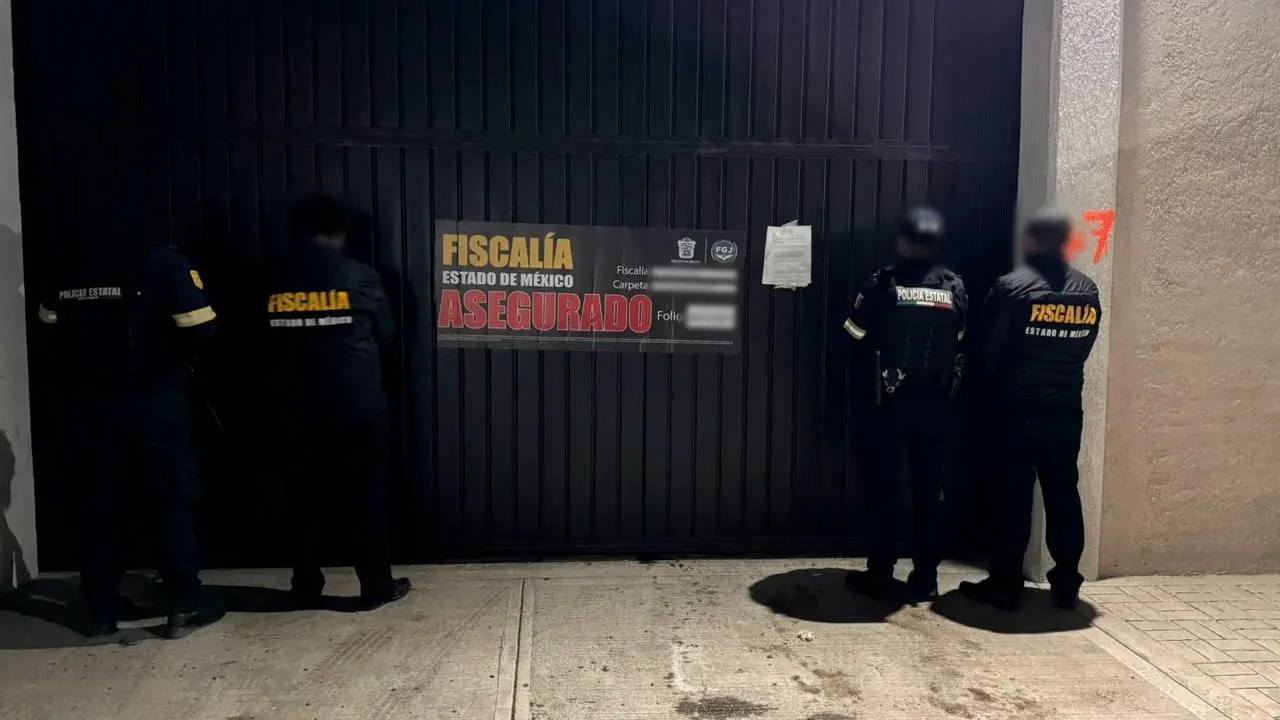 Inmueble asegurado durante cateo en Edomex por autoridades de la Fiscalía. Foto: FGJEM