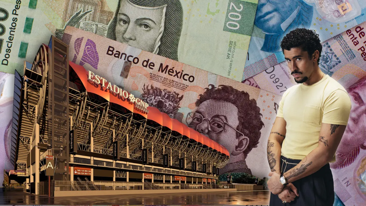 Los shows del puertorriqueño beneficiarán a distintos comercios, transporte público y hasta a los hoteles de la capital. Foto: Ocesa | Spotify | Canva