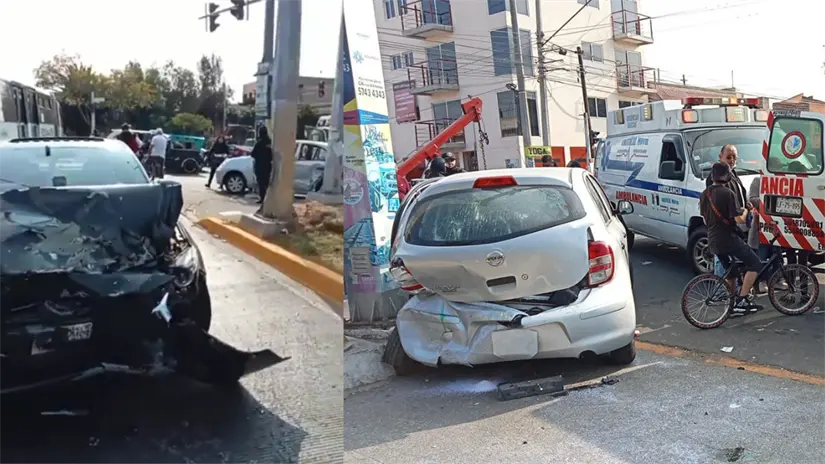 imagen recuadro Unidades siniestradas tras choque registrado en calles del Edomex. Foto: Especiales