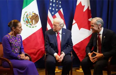 Comercio, tema central en plática de Donald Trump, Claudia Sheinbaum y Mark Carney durante sorteo