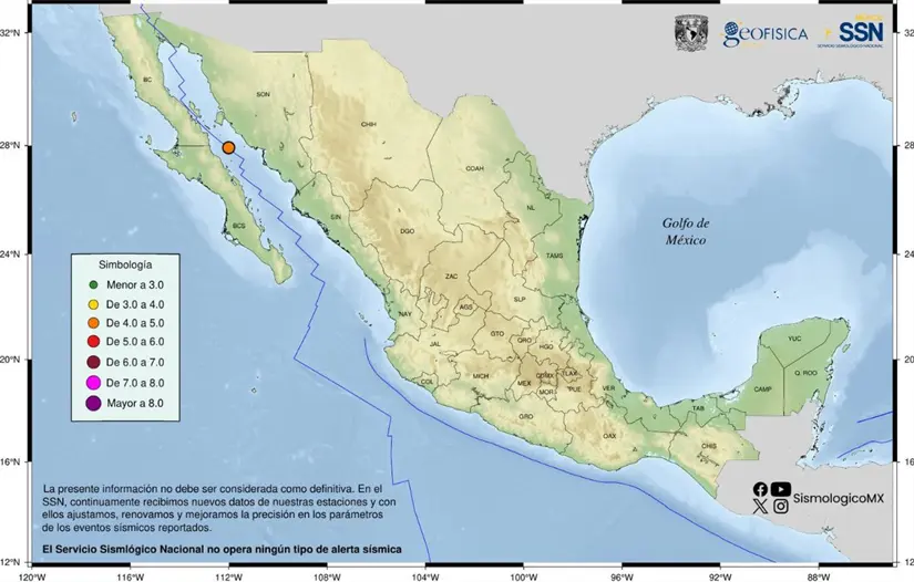 Foto: Servicio Sismológico Nacional (SSN)